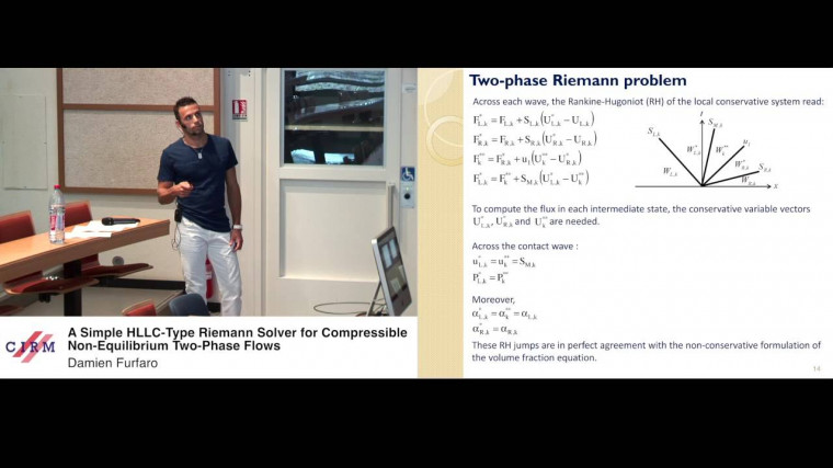A simple HLLC-type Riemann solver for compressible non-equilibrium two-phase flows