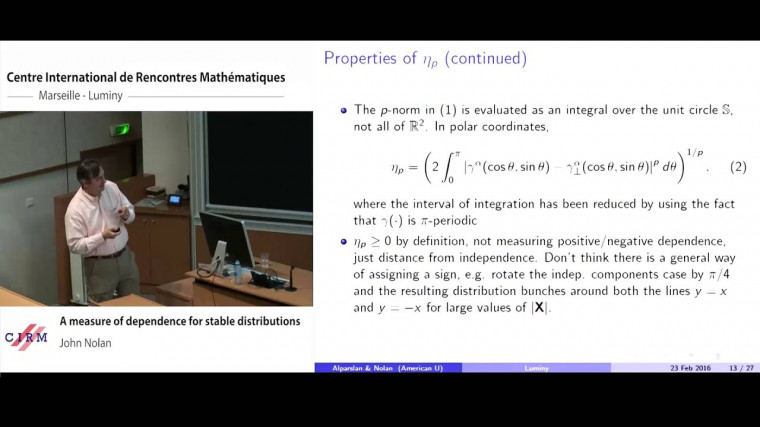 A measure of dependence for stable distributions
