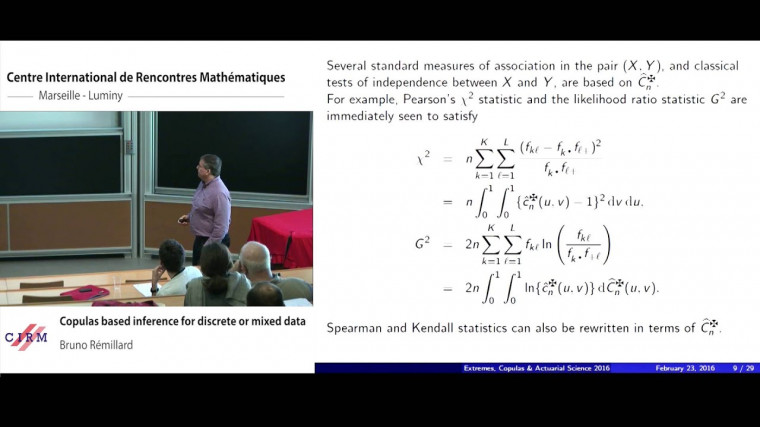 Copulas based inference for discrete or mixed data