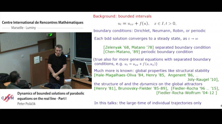 Dynamics of bounded solutions of parabolic equations on the real line - Part 1