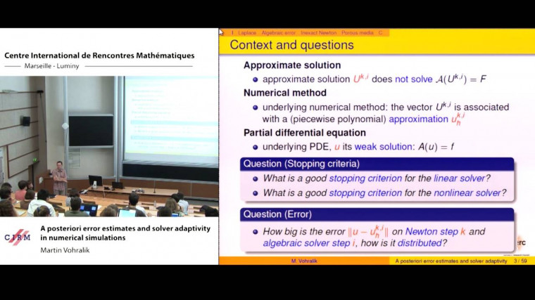 A posteriori error estimates and solver adaptivity in numerical simulations