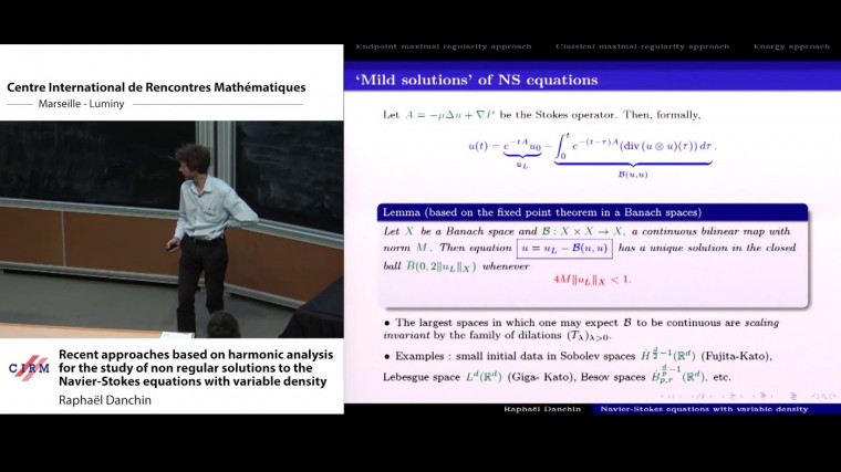 Recent approaches based on harmonic analysis for the study of non regular solutions to the Navier-Stokes equations with variable density