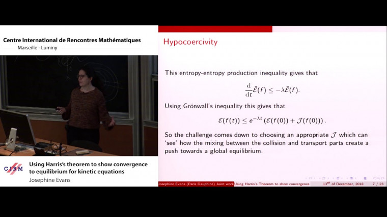 Using Harris's theorem to show convergence to equilibrium for kinetic equations
