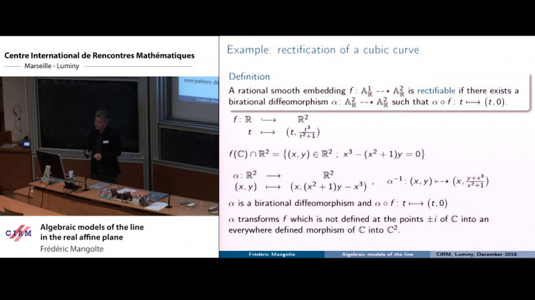 Algebraic models of the line in the real affine plane