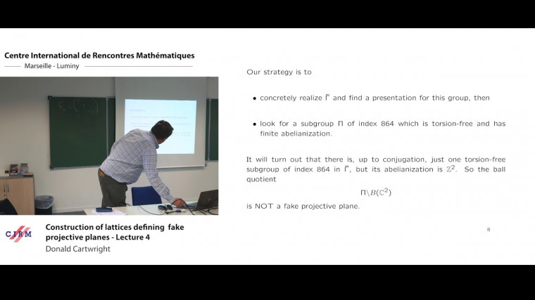 ​Construction of lattices defining fake projective planes - Lecture 4