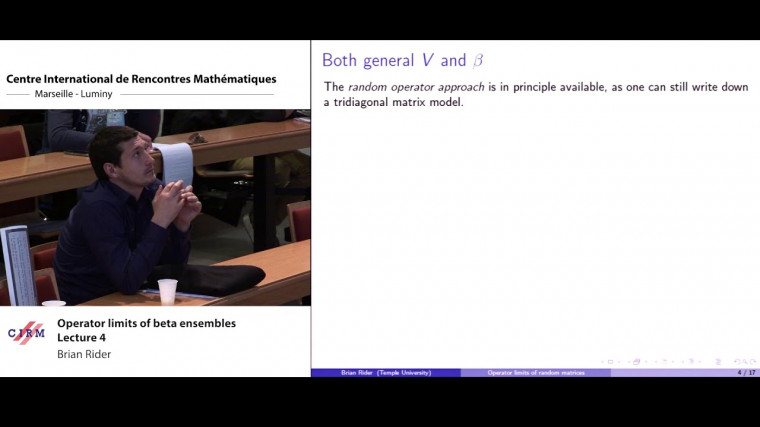 Operator limits of beta ensembles - Lecture 4