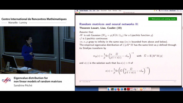 Eigenvalue distribution for non linear models of random matrices
