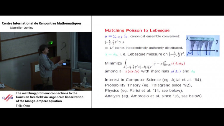 The matching problem: connections to the Gaussian free field via large-scale linearization of the Monge-Ampere equation