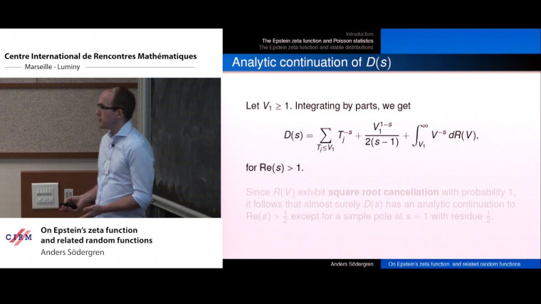 On Epstein's zeta function and related random functions