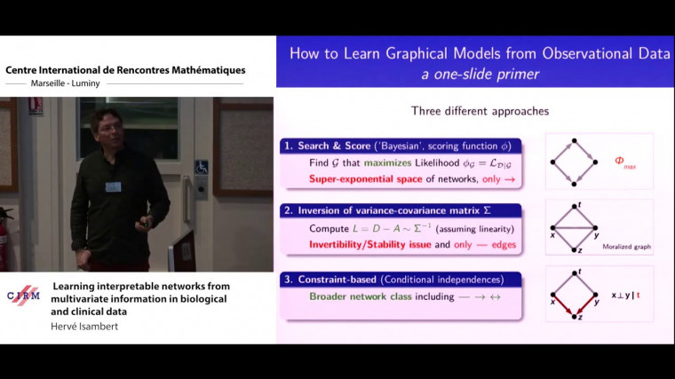 Learning interpretable networks from multivariate information in biological and clinical data