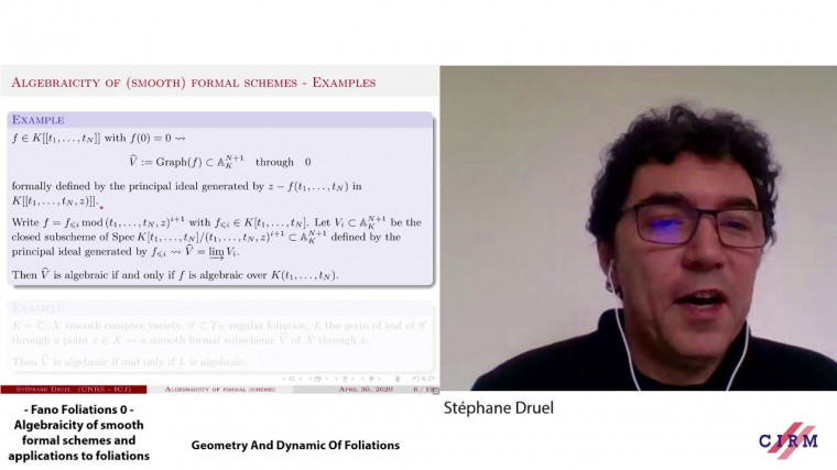 Fano foliations 0 - Algebraicity of smooth formal schemes and applications to foliations - lecture 1