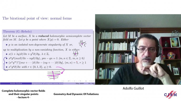 Complete holomorphic vector fields and their singular points - lecture 4