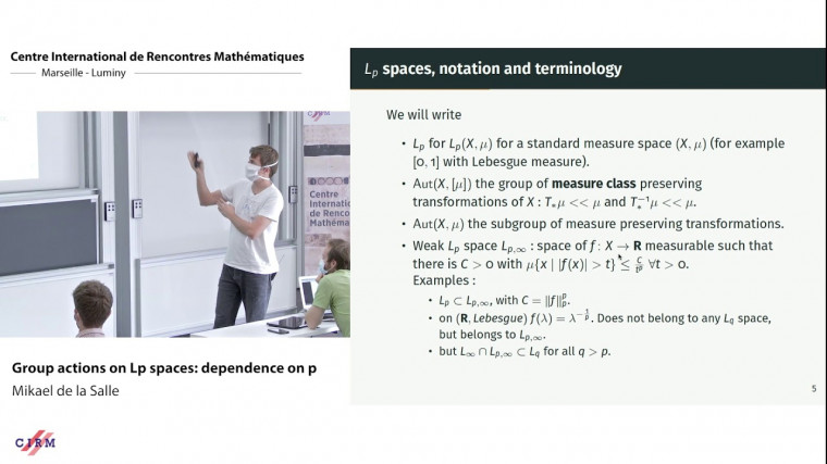 Group actions on Lp spaces : dependence on p