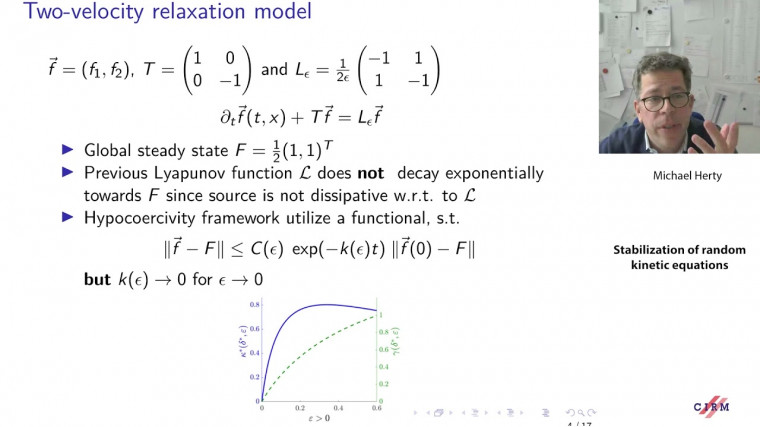 Stabilization of random kinetic equations