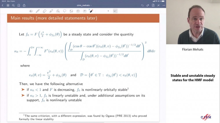 Stable and unstable steady states for the HMF model
