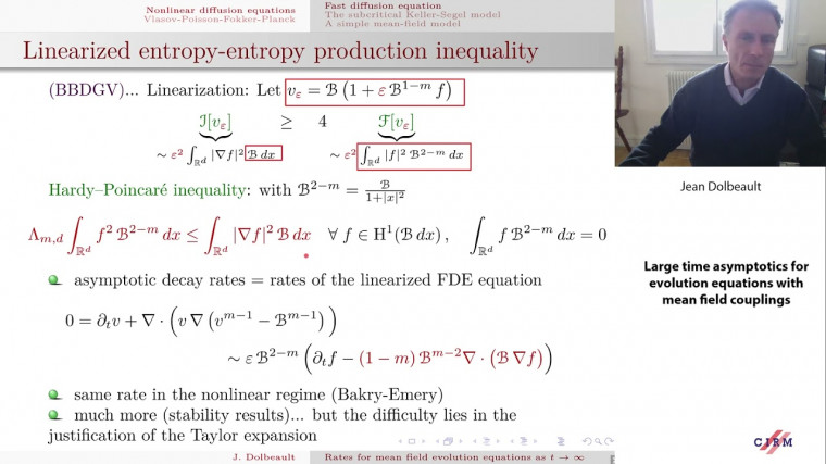 Large time asymptotics for evolution equations with mean field couplings