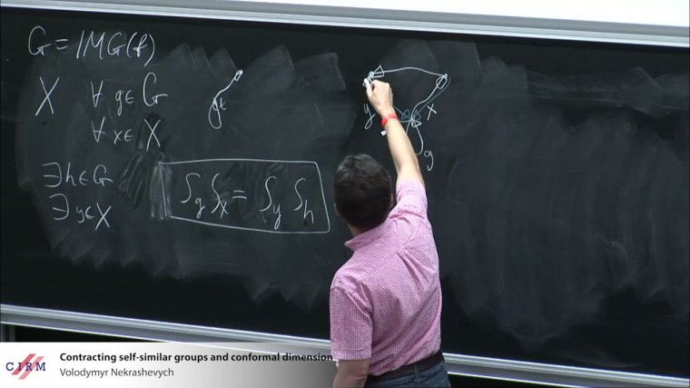 Contracting self-similar groups and conformal dimension 