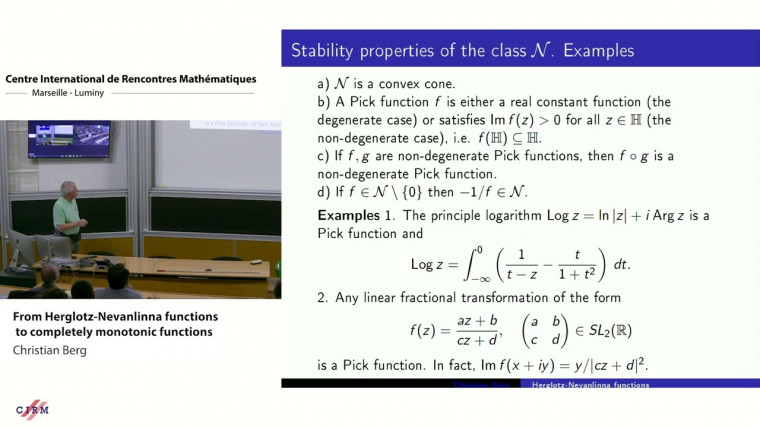 From Herglotz-Nevanlinna functions to completely monotonic functions