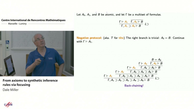 From axioms to synthetic inference rules via focusing