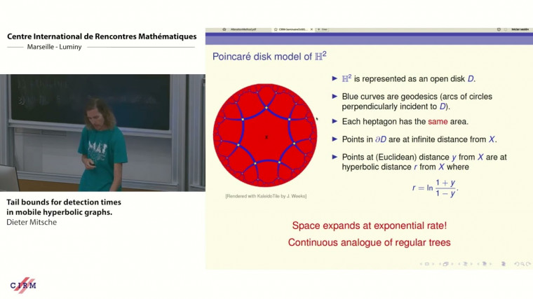 Tail bounds for detection times in mobile hyperbolic graphs