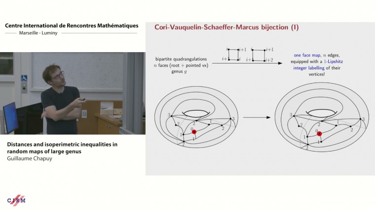 Distances and isoperimetric inequalities in random maps of large genus