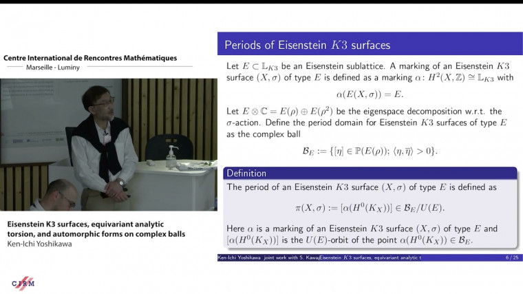 Eisenstein K3 surfaces, equivariant analytic torsion, and automorphic forms on complex balls