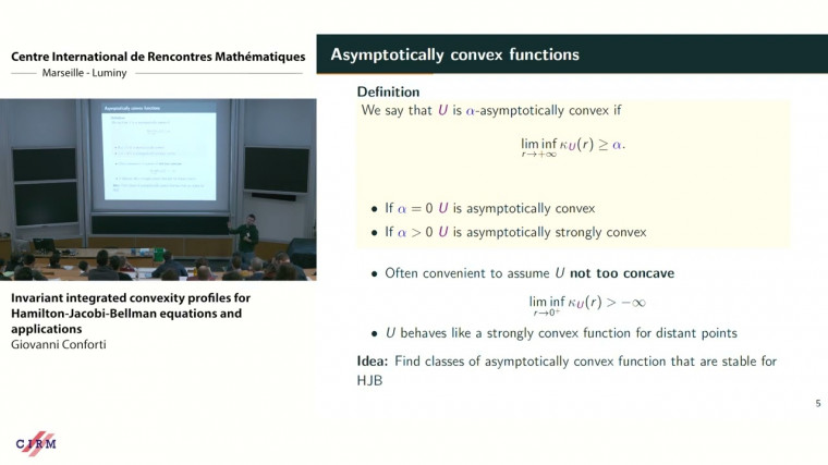 Invariant integrated convexity profiles for Hamilton-Jacobi-Bellman equations and applications