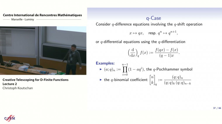 Creative telescoping for D-finite functions - Lecture 2