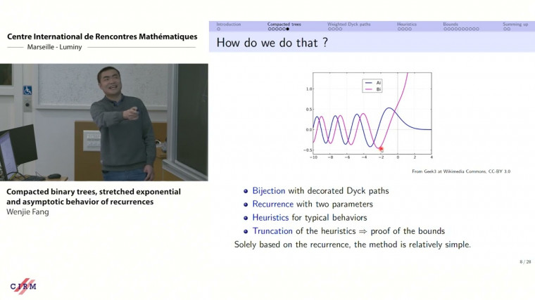 Compacted binary trees, stretched exponential and asymptotic behavior of recurrences
