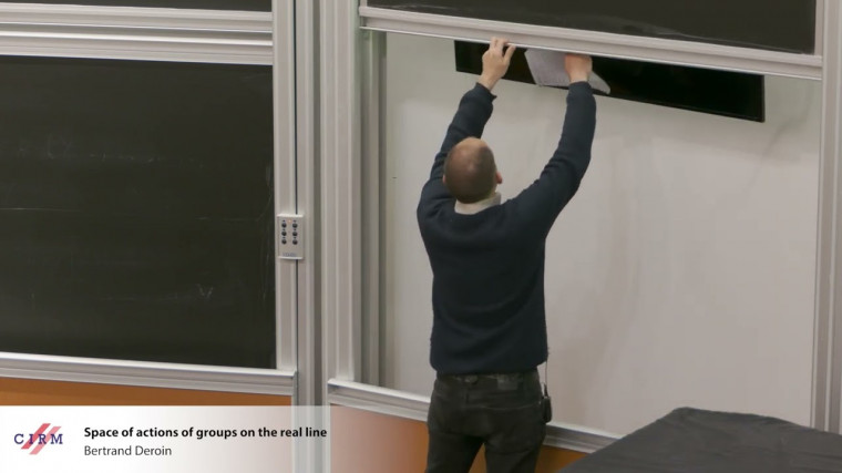 Space of actions of groups on the real line 