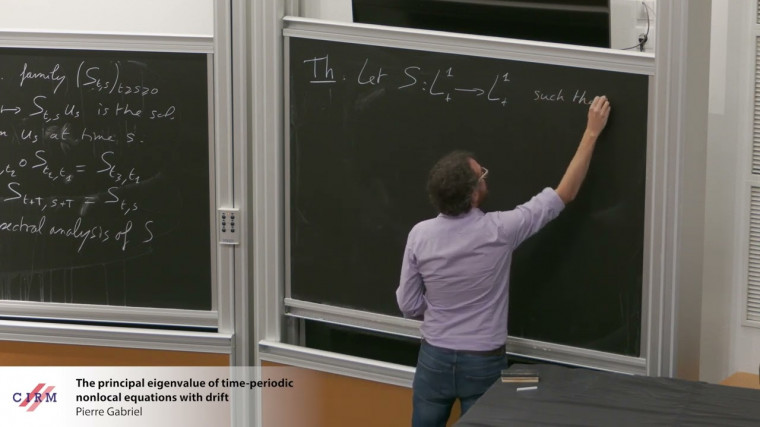The principal eigenvalue of time-periodic nonlocal equations with drift