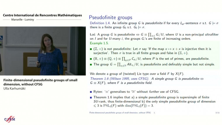 Finite-dimensional pseudofinite groups of small dimension, without CFSG