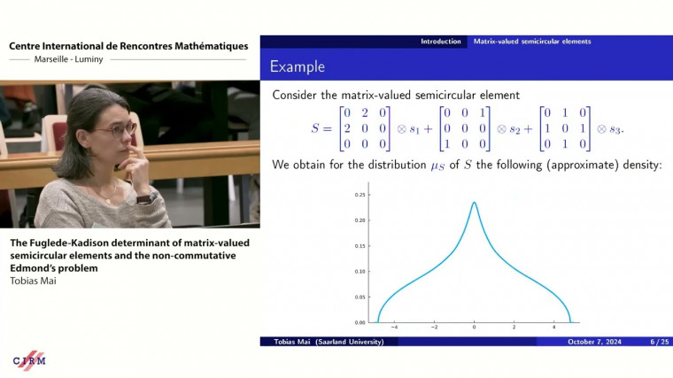 The Fuglede-Kadison determinant of matrix-valued semicircular elements and the noncommutative Edmonds' problem