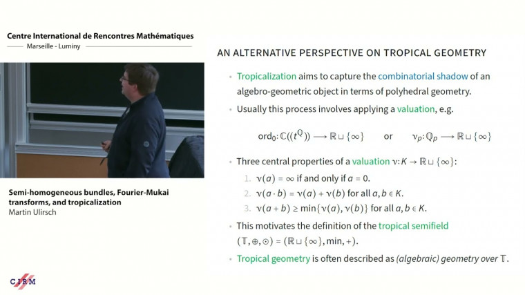 Semi-homogeneous bundles, Fourier-Mukai transforms, and tropicalization