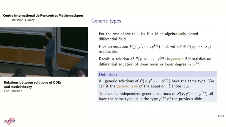 Relations between solutions of ODEs and model theory