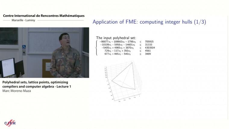 Polyhedral sets, lattice points, optimizing compilers and computer algebra - lecture 1