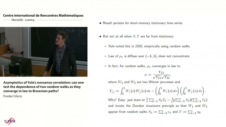 Asymptotics of Yule's nonsense correlation: can one test the dependence of two random walks as they converge in law to brownian paths?