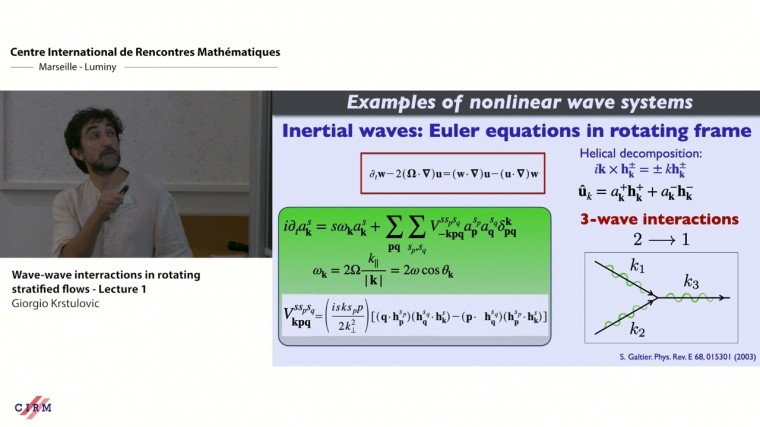 Wave-wave interactions in rotating stratified flows - lecture 1