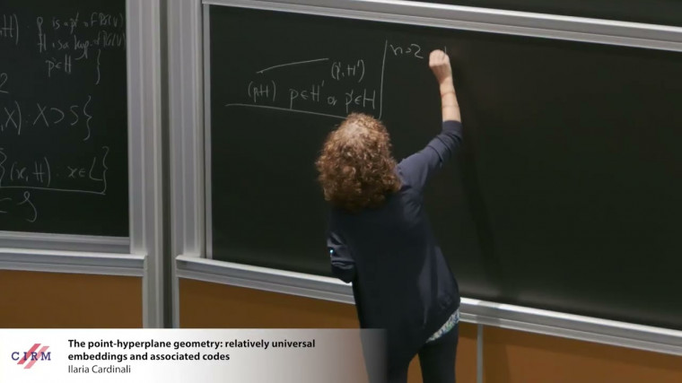 The point-hyperplane geometry: relatively universal embeddings and associated codes