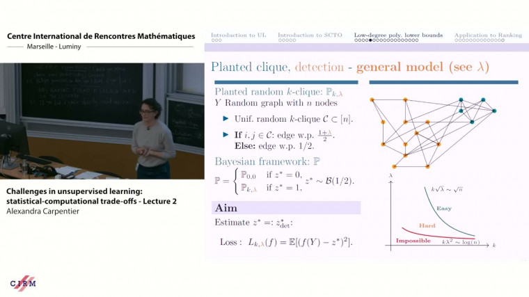 Challenges in unsupervised learning: statistical-computational trade-offs - Lecture 2