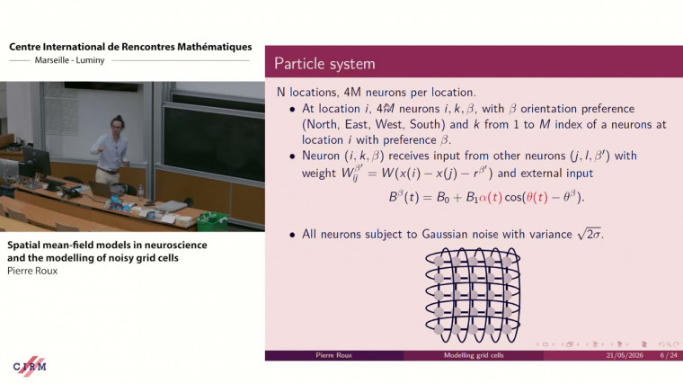 Spatial mean-field models in neuroscience and the modelling of noisy grid cells