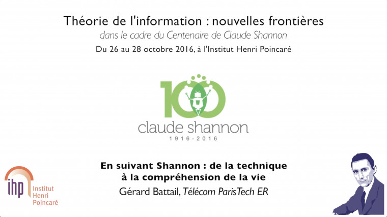 En suivant Shannon : de la technique à la compréhension de la vie