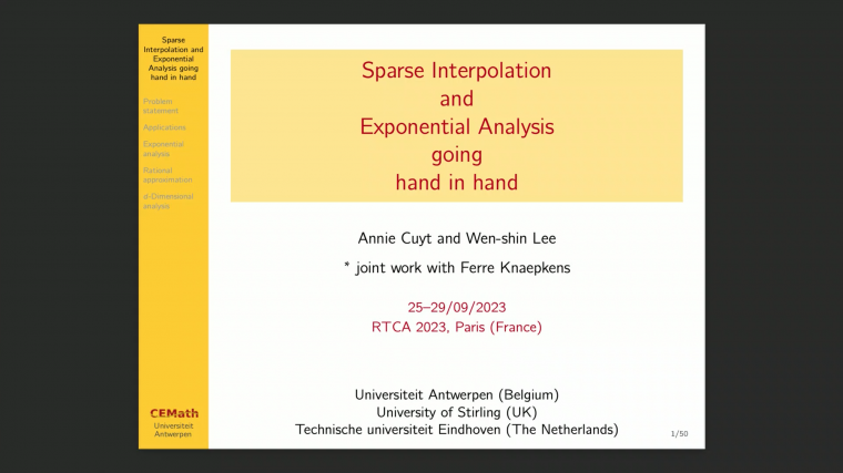 Sparse interpolation and Exponential analysis going hand in hand
