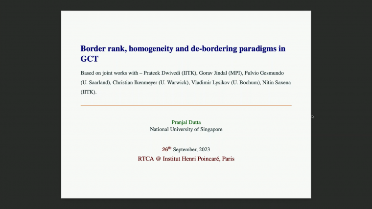 Border rank, homogeneity and de-bordering paradigms in GCT