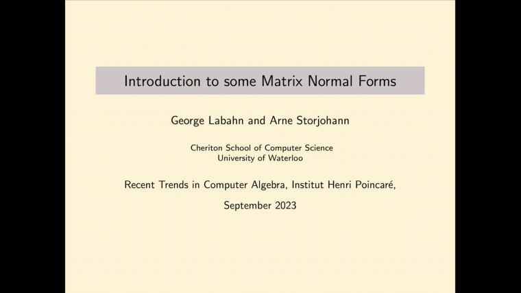 Efficient algorithms for integer and polynomial matrices - Part 4: Introduction to some Matrix Normal Forms