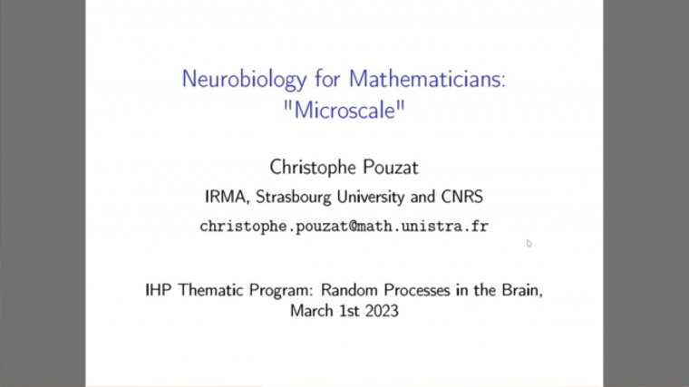 Neurobiology for mathematicians - Part 1