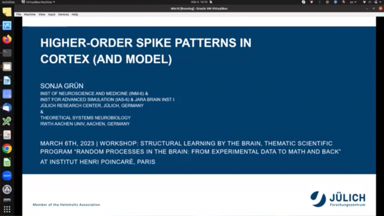 Higher-order spike patterns in cortex (and model)