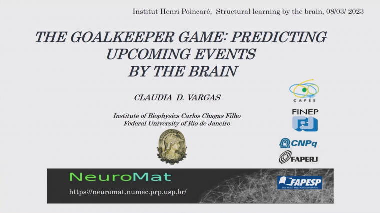 The goalkeeper game: predicting upcoming events by the brain