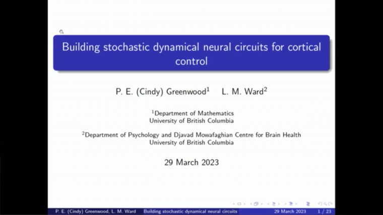 Building stochastic dynamical neural circuits for cortical control