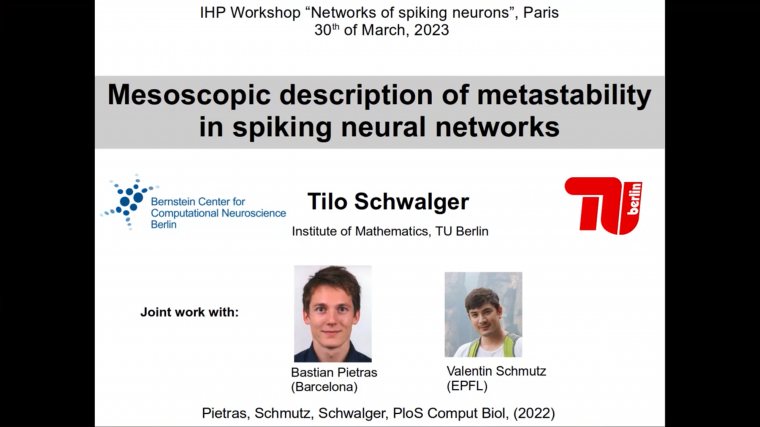 Mesoscopic description of metastability in spiking neural networks
